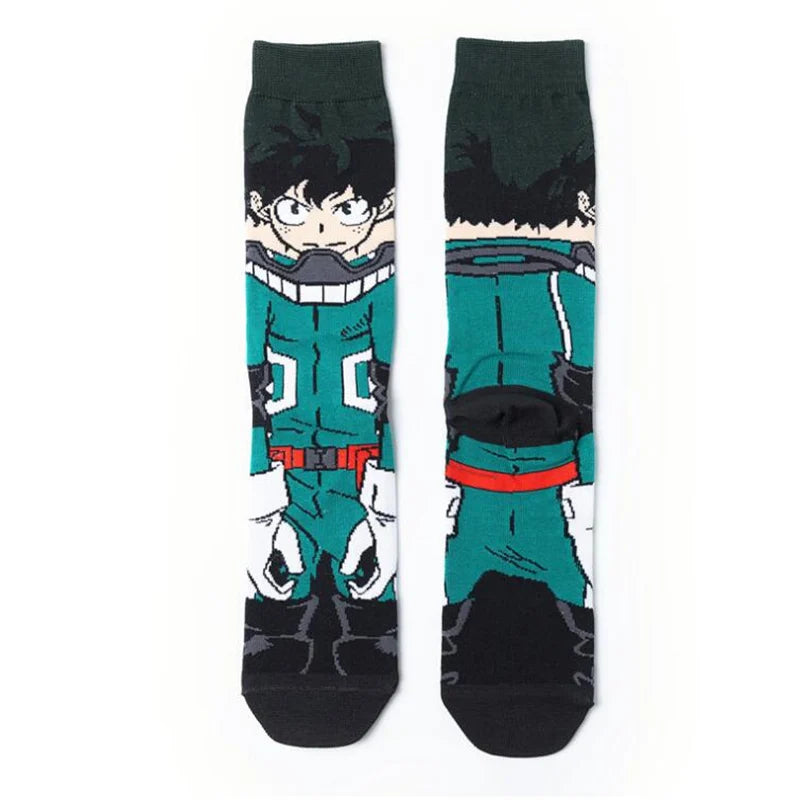 Anime My Hero Academia Crew Socks - Cosplay Character Cotton Blend, Multiple Colors