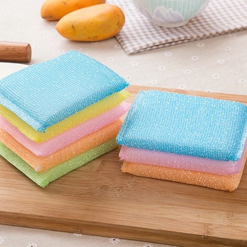 4/8pcs Kitchen Cleaning Sponges with Anti-Microbial Coating - Household Dish Scrubbers