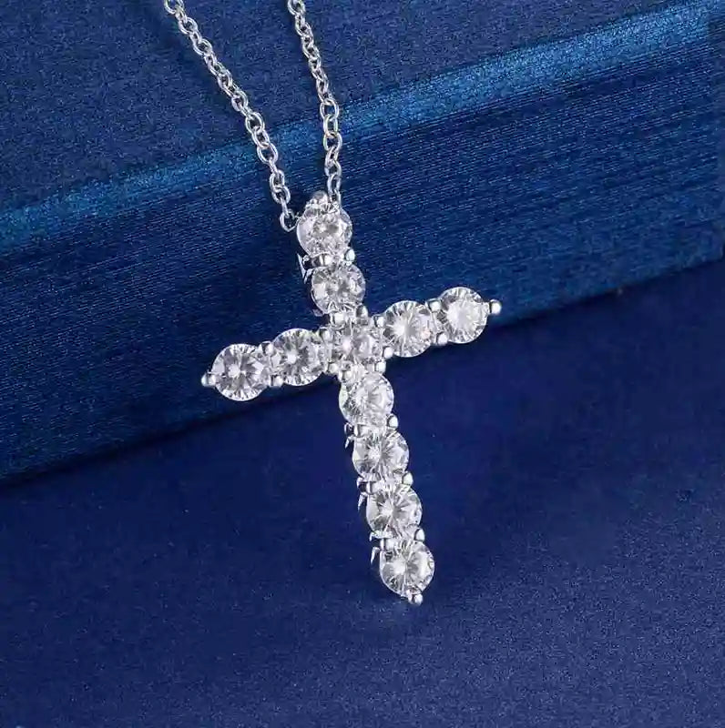 Women’s Silver Color Plated Necklace Cross Pendant Jewelry for Weddings & Gifts