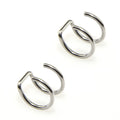 2PCS Punk Fake Piercings Stainless Steel Clip-On Earrings Non-Piercing Lip & Mouth Rings Body Jewelry for Women