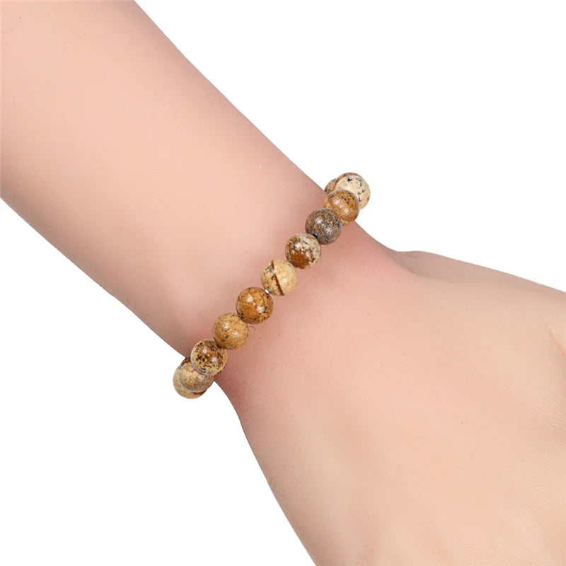 Charm Bracelet Natural Stone Beads Elastic Jewelry for Men Women 6/8/10mm