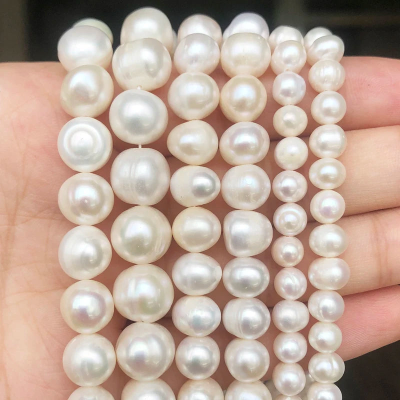 Natural Freshwater Pearl Beads for Jewelry Making - Irregular White 5-11mm