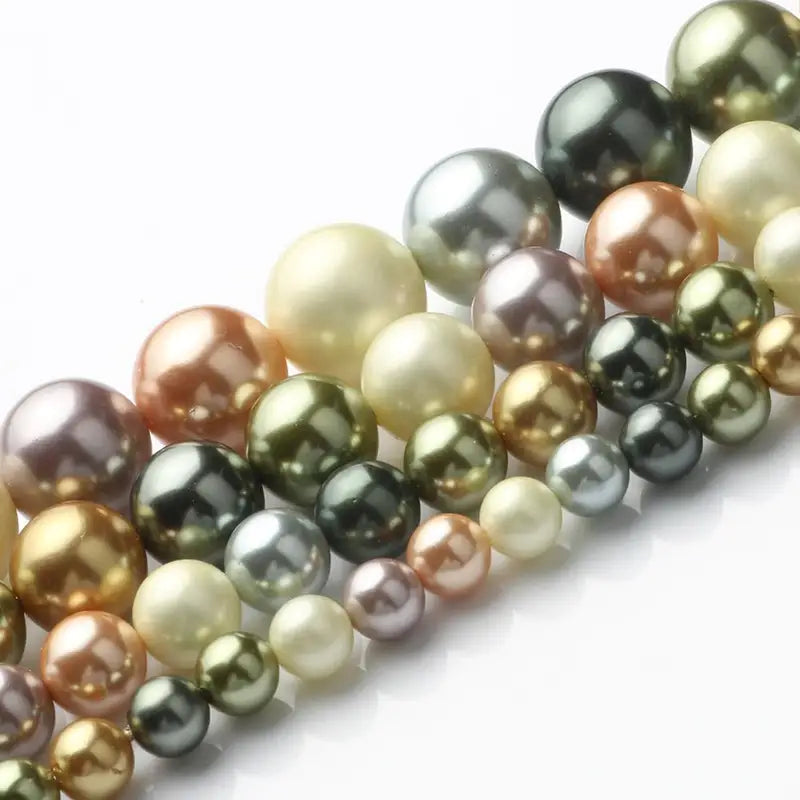 Natural Freshwater Pearl Beads for Jewelry Making - Orange & Purple Round Shapes, 6-12mm, 15-inch Strands
