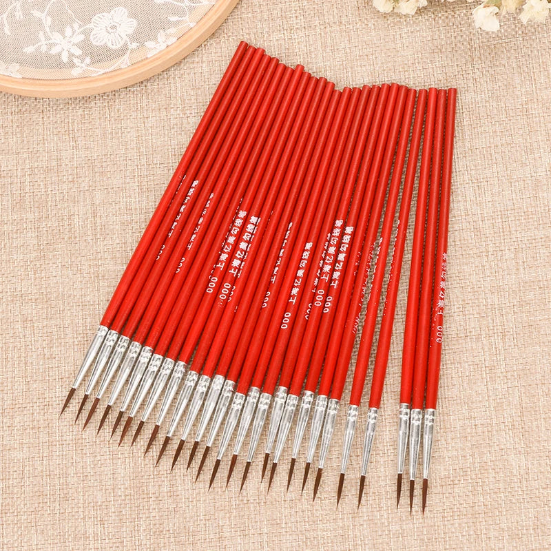 Set of 10 Art Paint Brushes for Watercolor Acrylic Oil Painting - Thin Hook Line Pens
