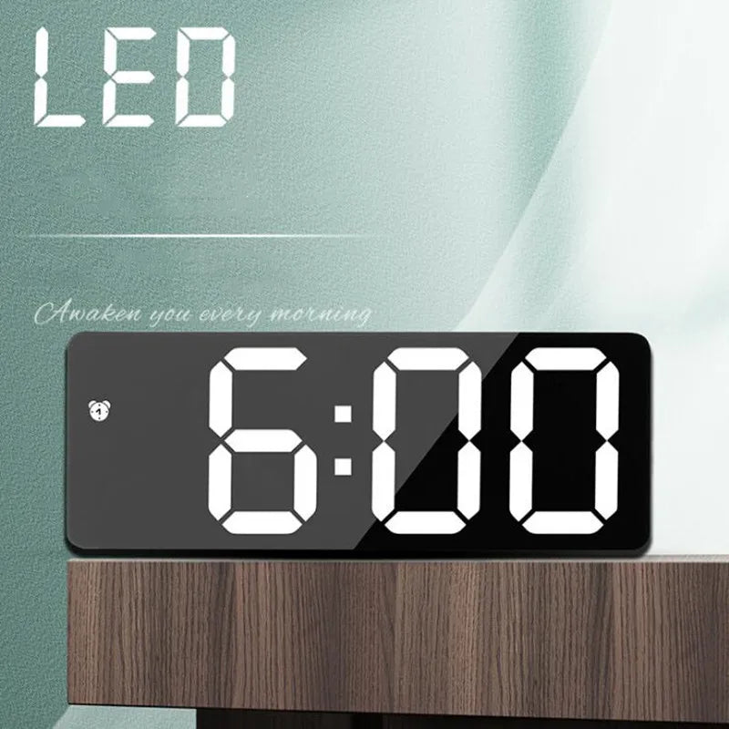 Digital Alarm Clock with Voice Control, Night Mode & Snooze - Battery Powered