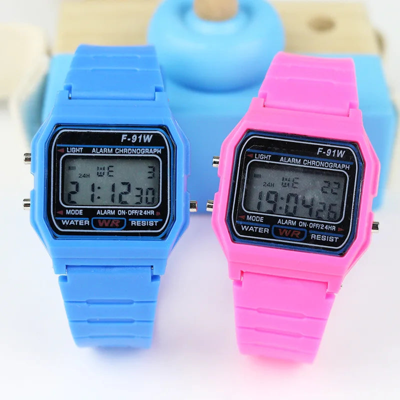 Kids Digital Watch with Silicone Strap LED Chronograph Alarm for Children