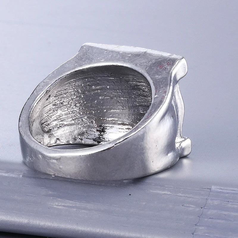 Green Lantern Ring Silver Plated Superhero Jewelry for Men - Replica Gift