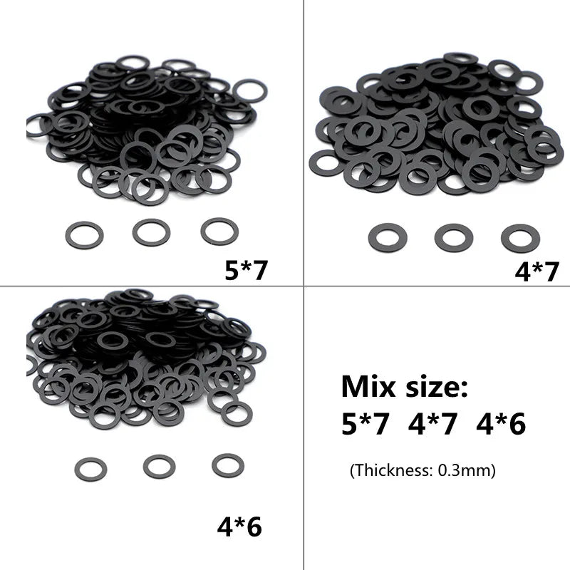 1000pcs Graphite Gaskets for Screws - Hairdressing Scissors Accessories, 3 Sizes Mix