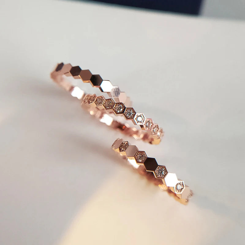 Fashion Engagement Ring for Women - Trendy Brass Jewelry with Cubic Zirconia