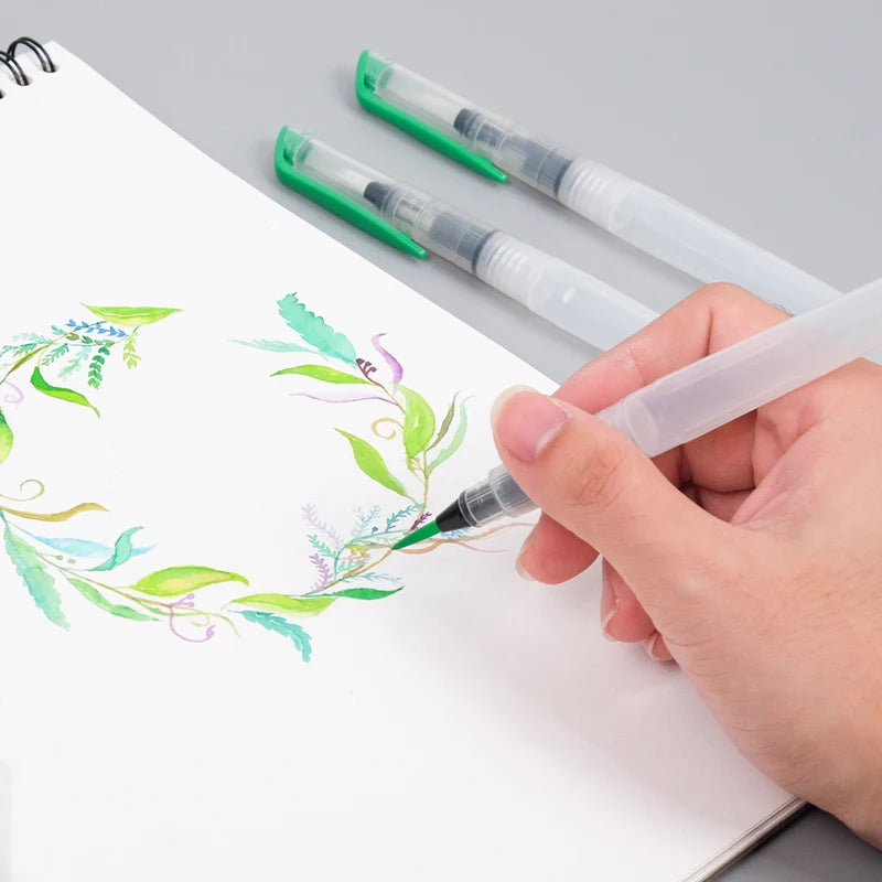 Portable Watercolor Brush Pens Set - 6 Soft Watercolor Paint Brushes for Beginners