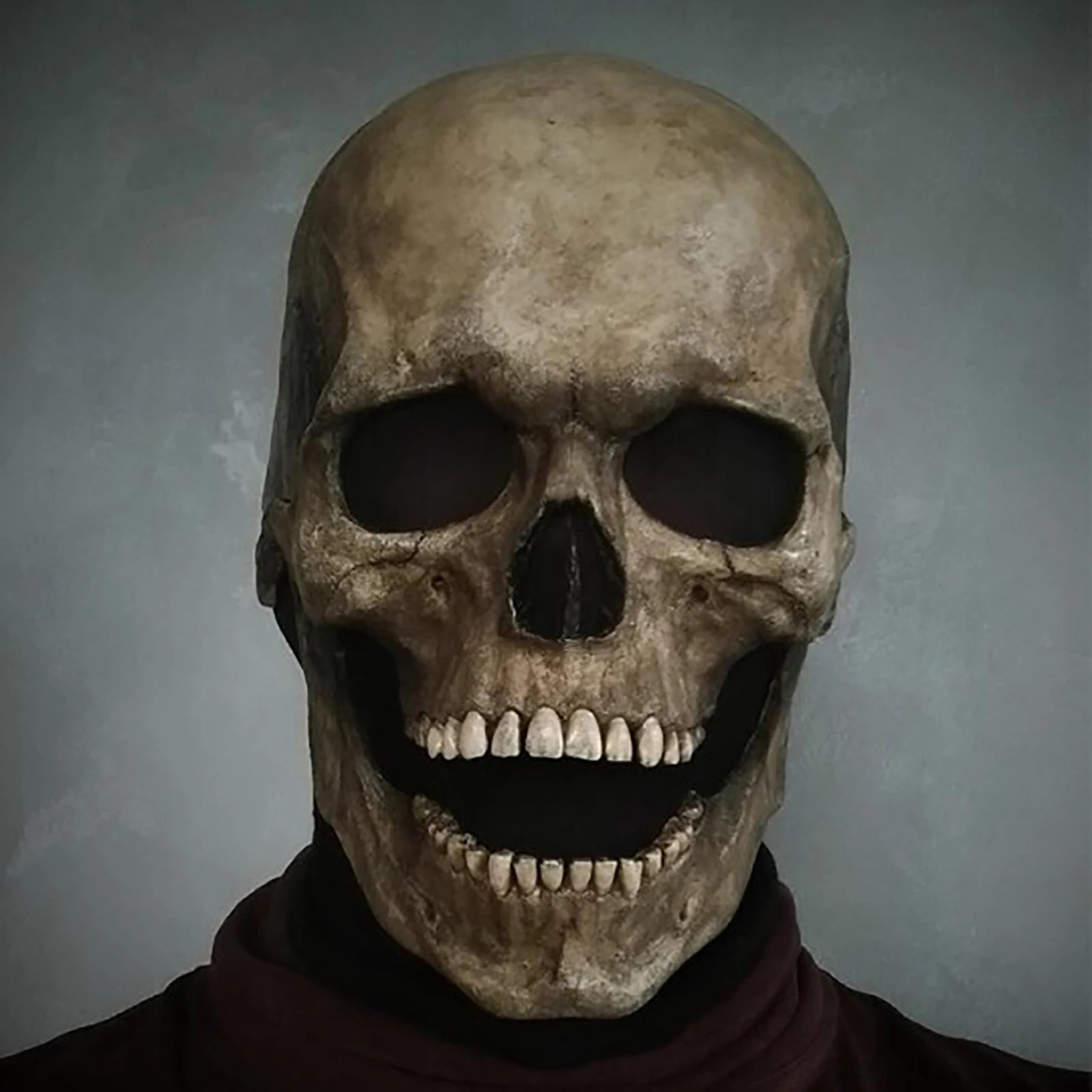 Movable Jaw Skull Mask Halloween Horror Mask for Cosplay Party Decoration