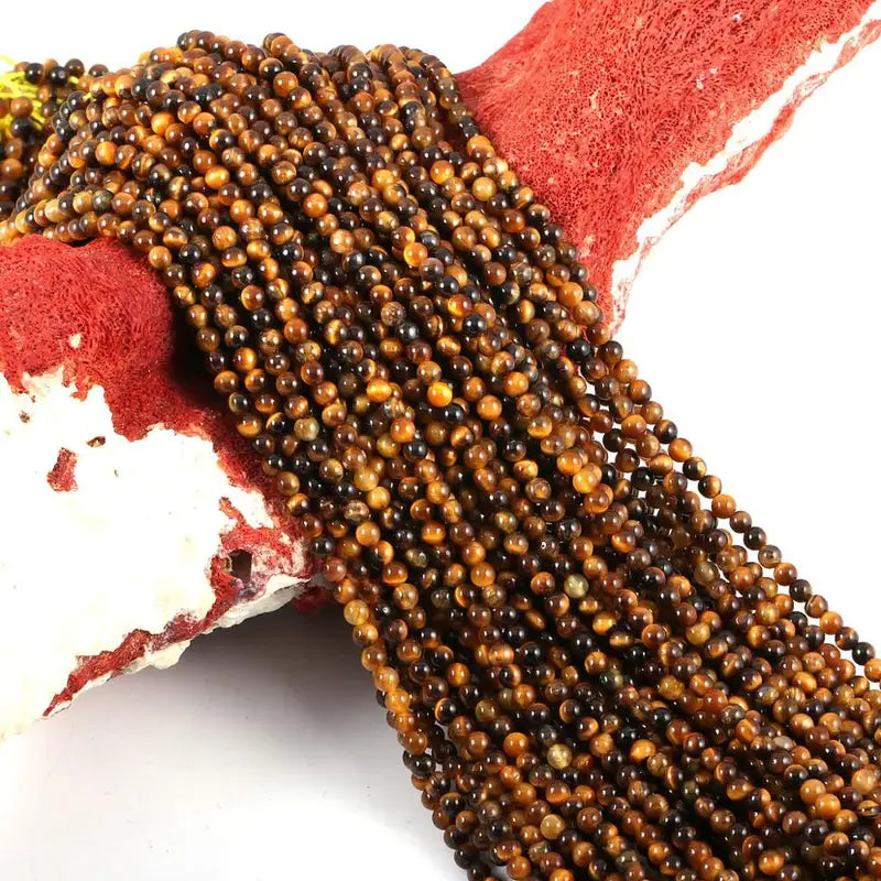 Natural Stone Beads for Jewelry Making - Tiger Eye 2mm & 3mm Beads