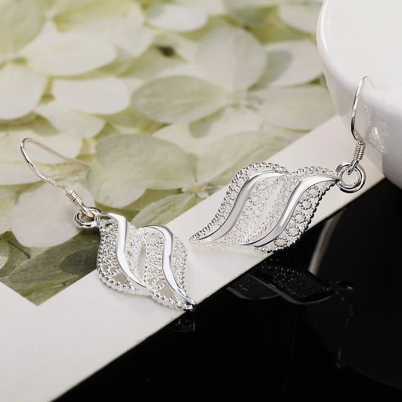 925 Sterling Silver Dangle Earrings for Women Wedding Engagement Jewelry