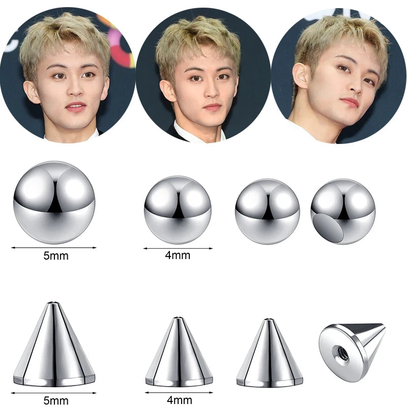 Fake Lip Studs Nose Eyebrow Ring Non Piercing Jewelry Body Face Piercing