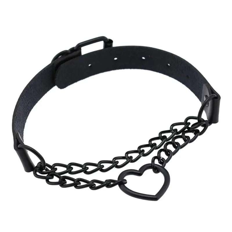 Black Choker Necklace for Women Gothic Heart Chain Collar Punk Kawaii Halloween Jewelry