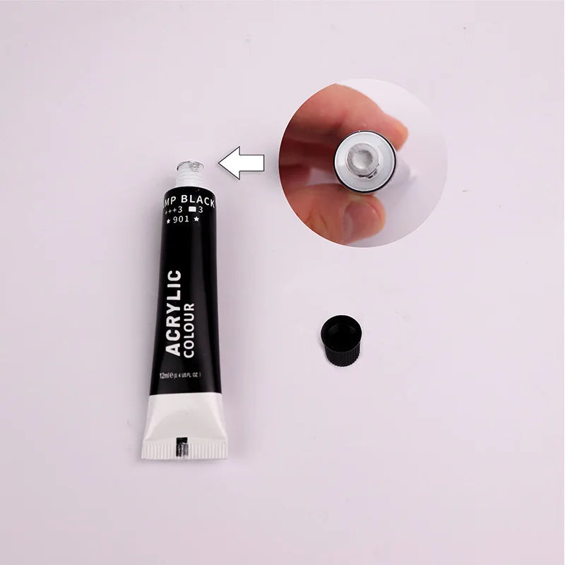 Professional Acrylic Paint Set 12 or 24 Colors - Versatile Artist Painting Supplies