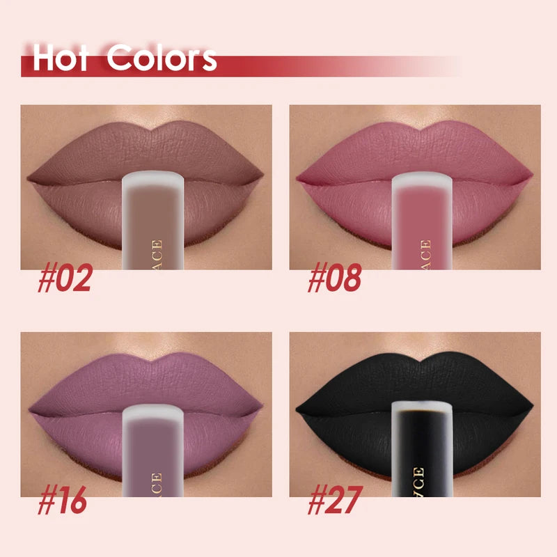 Long Lasting Waterproof Matte Lip Gloss - Nude, Velvet Finish, 34 Colors