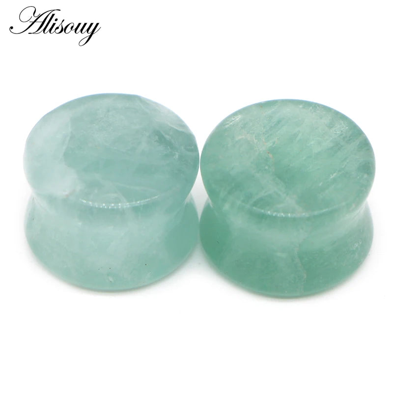 2PCS Organic Stone Ear Plugs Flesh Tunnels Gauges Body Piercing Jewelry