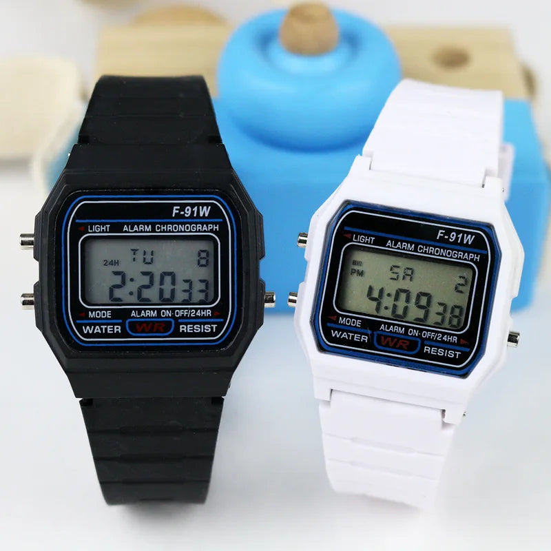 Kids Digital Watch with Silicone Strap LED Chronograph Alarm for Children