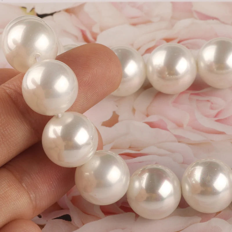 Natural Shell Pearl Beads for Jewelry Making - 2mm to 14mm, 15 Inch Strands