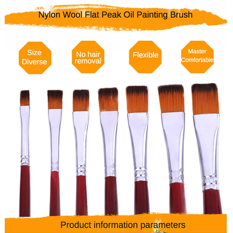 12-Piece Nylon Hair Art Paint Brushes Set for Watercolor, Oil & Acrylic Painting