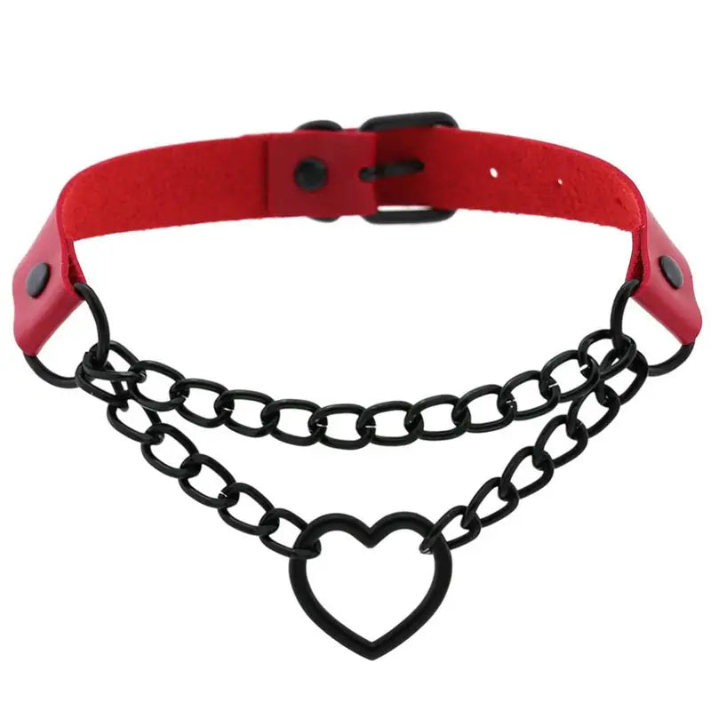 Black Choker Necklace for Women Gothic Heart Chain Collar Punk Kawaii Halloween Jewelry