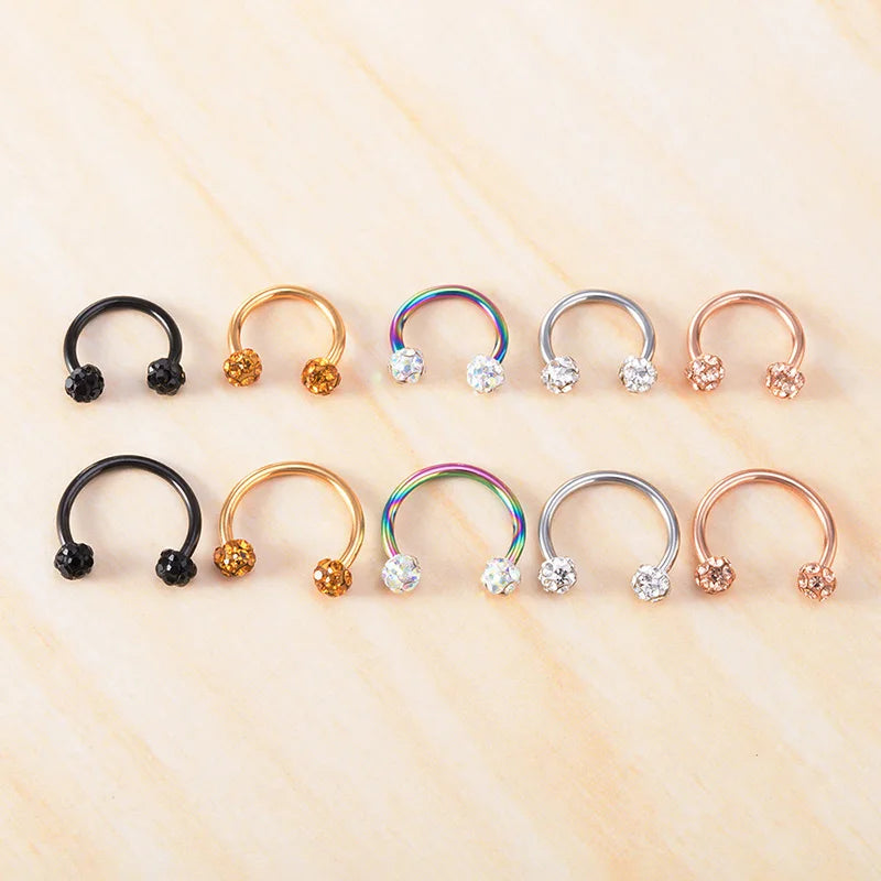 Unisex Septum & Cartilage Nose Hoop Piercing Jewelry 8mm 16G