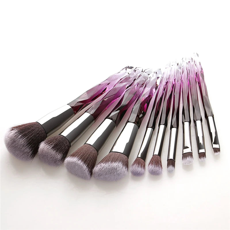 Crystal Makeup Brush Set with Diamond Handles for Foundation Blush Eyeshadow