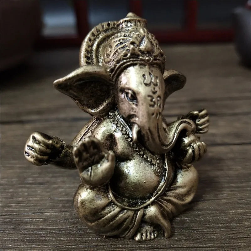 Hindu Lord Ganesha Buddha Statue Elephant Figurine Home Office Decor Resin