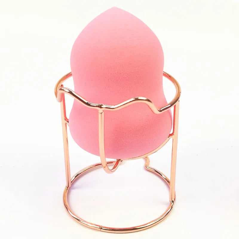 Makeup Sponge Organizer with Gourd Powder Puffs and Metal Rack - 14pcs