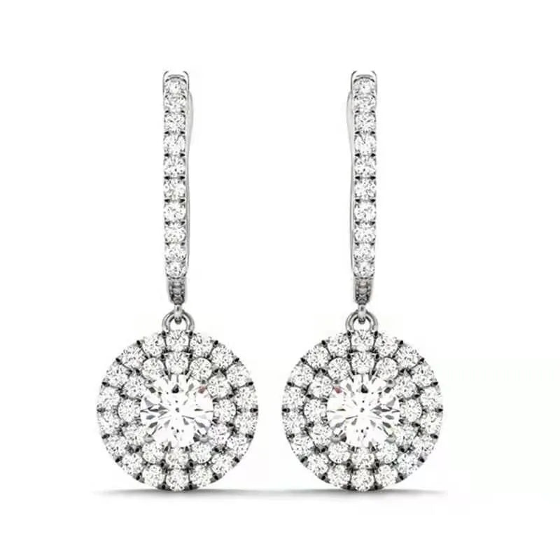 Elegant Wedding Eternity Earrings for Women Cubic Zirconia Jewelry