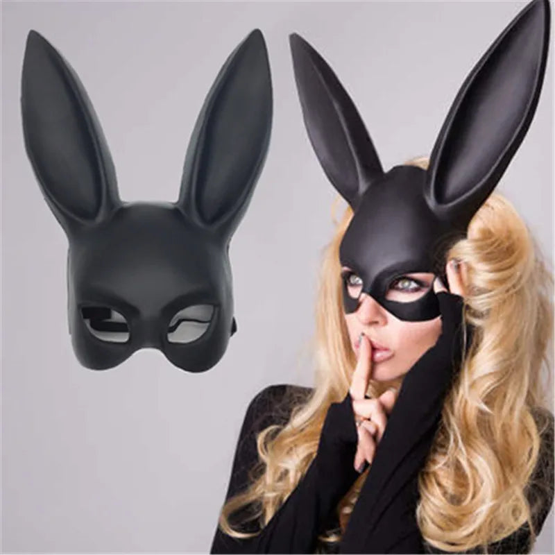Halloween Bunny Ears Half Mask Cosplay Party Masquerade Costume Accessories