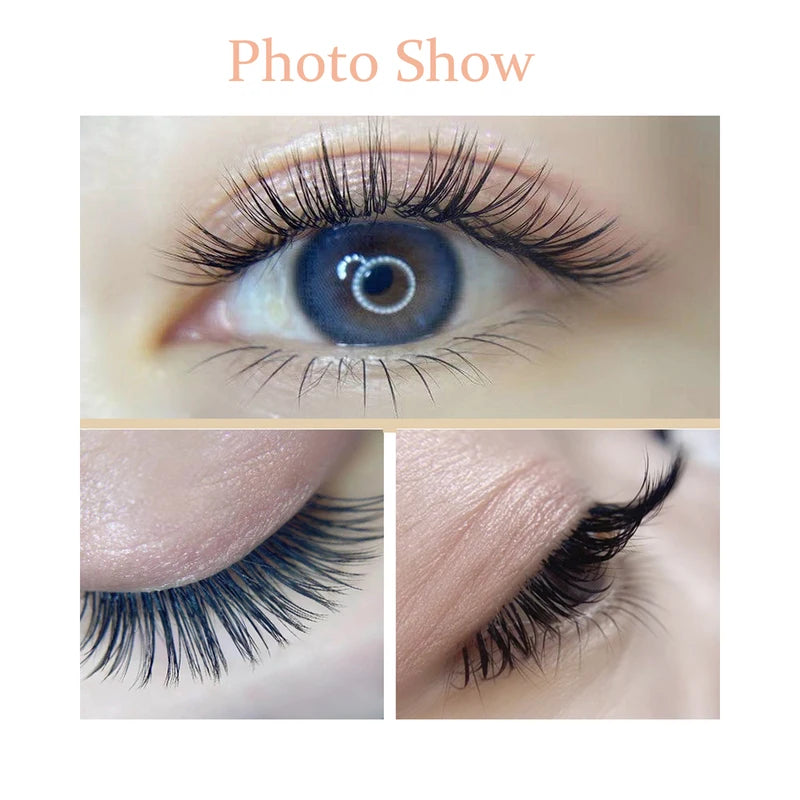 16-Row Classic Faux Eyelash Extensions - Natural, Dark Black, Soft for Professional Use