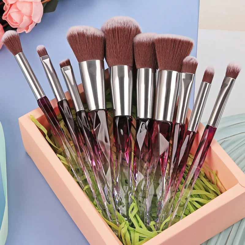 Crystal Makeup Brush Set with Diamond Handles for Foundation Blush Eyeshadow