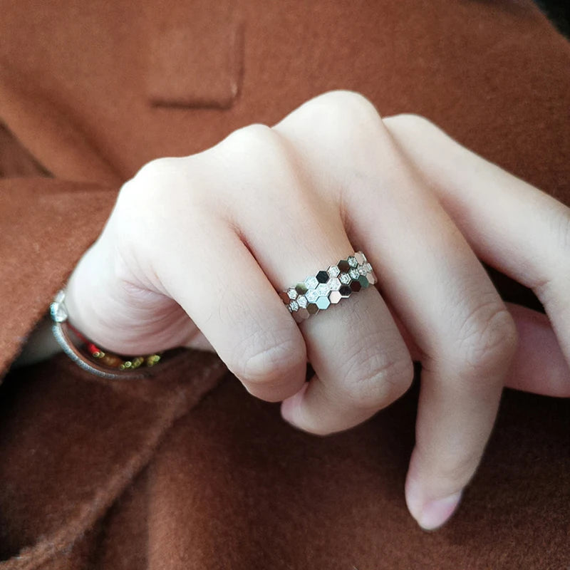 Fashion Engagement Ring for Women - Trendy Brass Jewelry with Cubic Zirconia