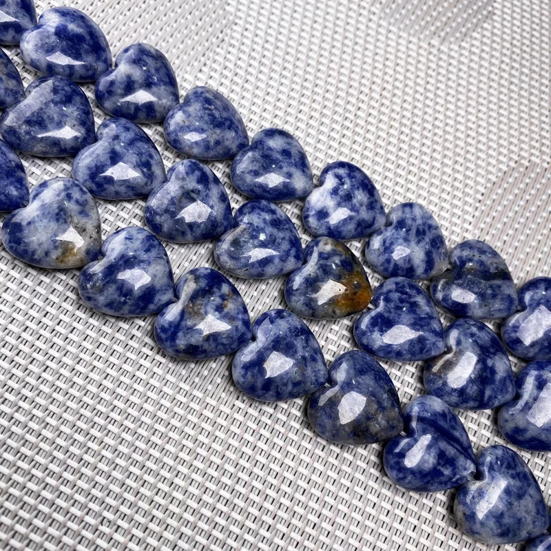 Natural Stone Heart-Shaped Beads for Jewelry Making - 16x16x8mm DIY Craft Supplies