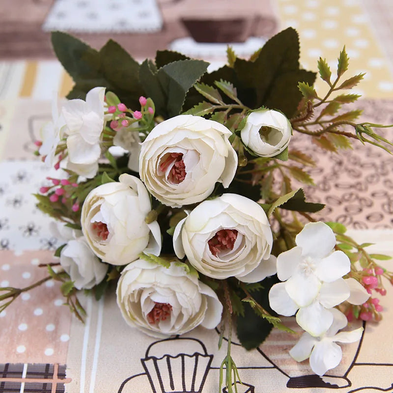 Artificial Silk Flower Decor Set with Gerbera Daisy and Rose for Wedding & Home