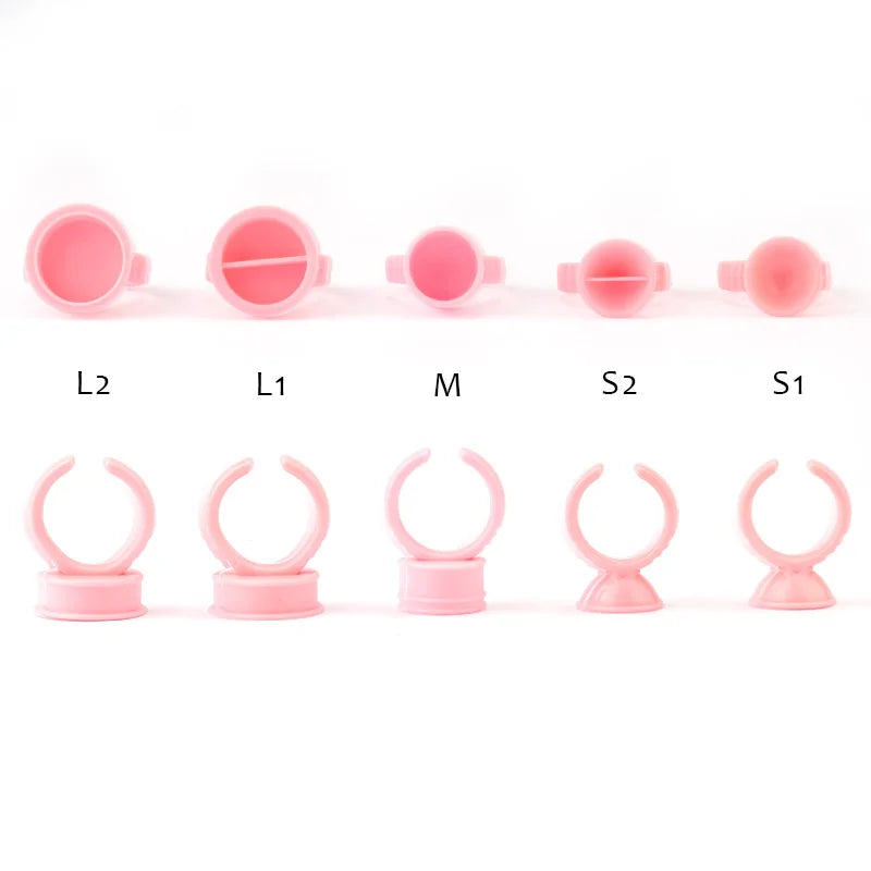 Disposable Plastic Glue Rings for Permanent Makeup and Lash Extensions - 100pcs