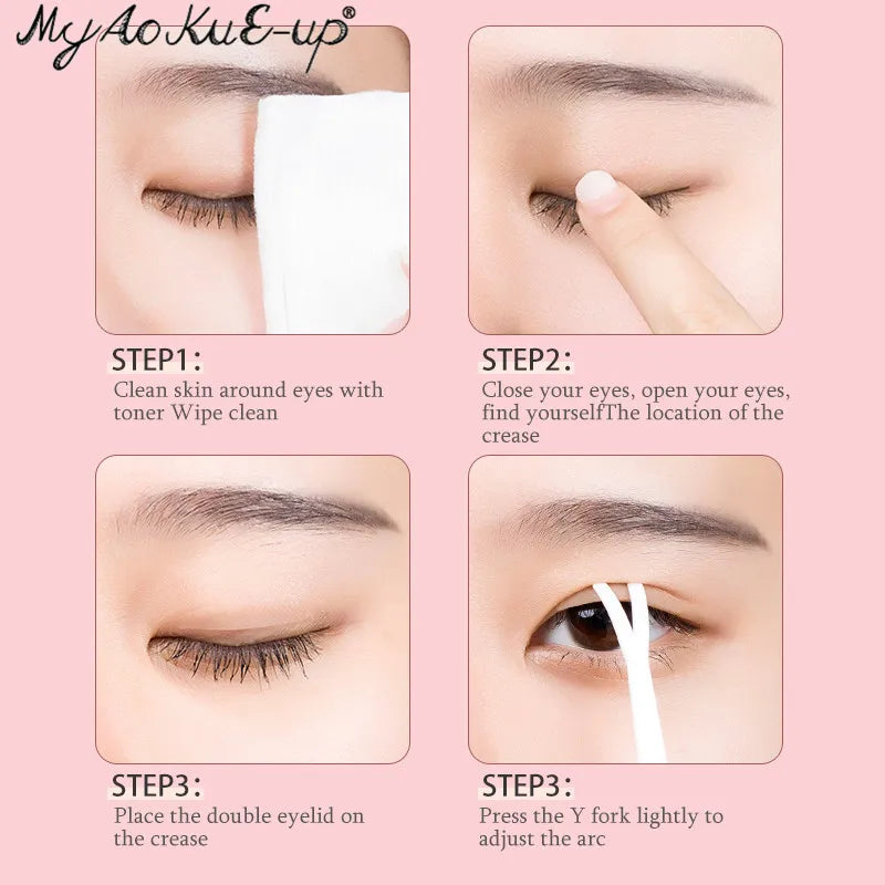 600Pcs Double Fold Eyelid Tape Stickers - Invisible Self-Adhesive Makeup Tool