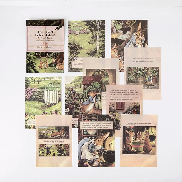 10 Pcs Vintage Old Book Page Scrapbooking Paper Decorations DIY Retro Backgrounds