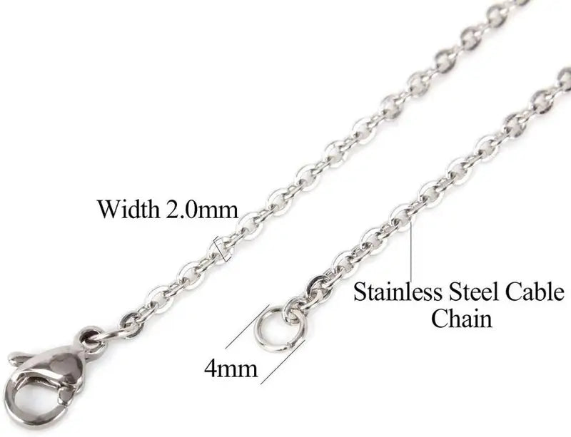 12PCS Stainless Steel Cable Chain Necklace Links Bulk for Jewelry Making 18-30 Inches