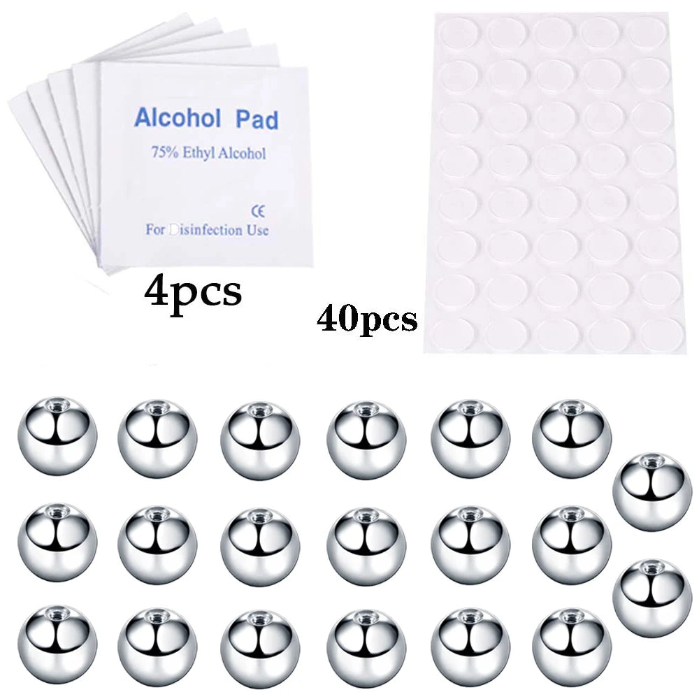 Fake Lip Nose Eyebrow Ring Set - Body Jewelry Piercing Studs 20PCs