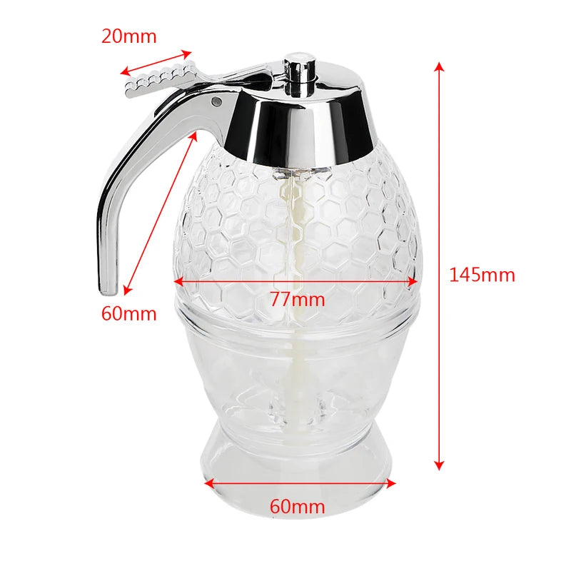 Honey Dispenser Bottle with Acrylic Squeeze Container - Kitchen Storage