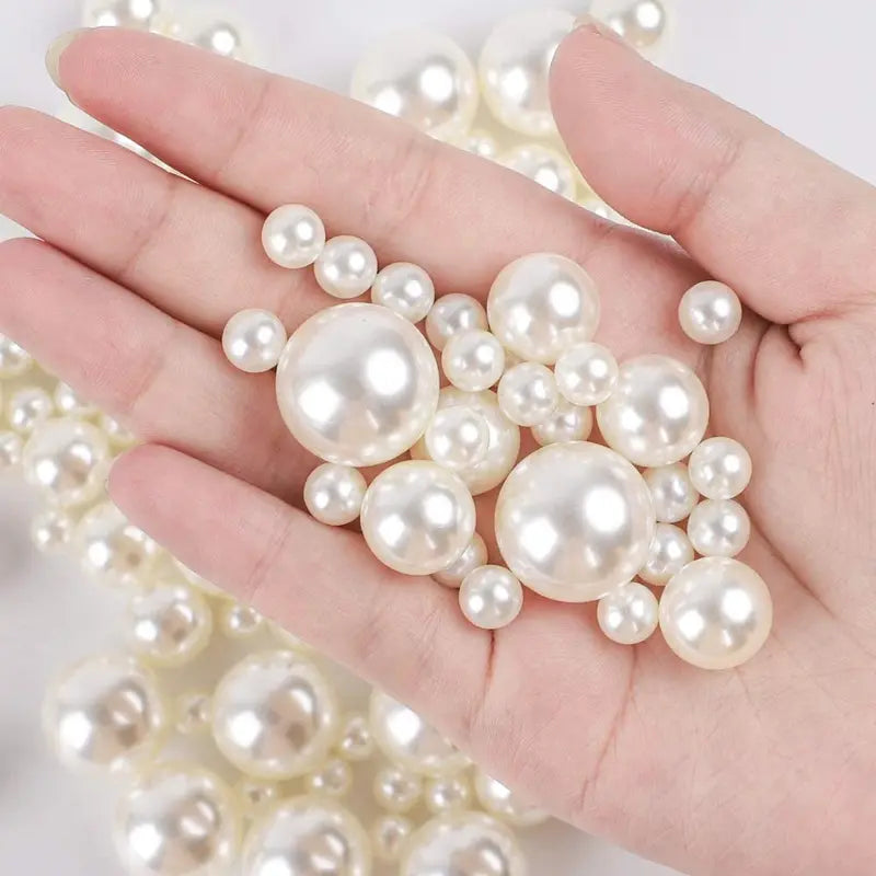 Pearl Beads Set - 4mm to 20mm Imitation Loose Round Beads for Jewelry Making