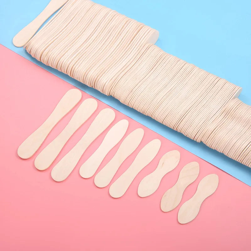 Wooden Ice Cream Popsicle Sticks 50 Pack - Eco-Friendly Dessert Craft Tools