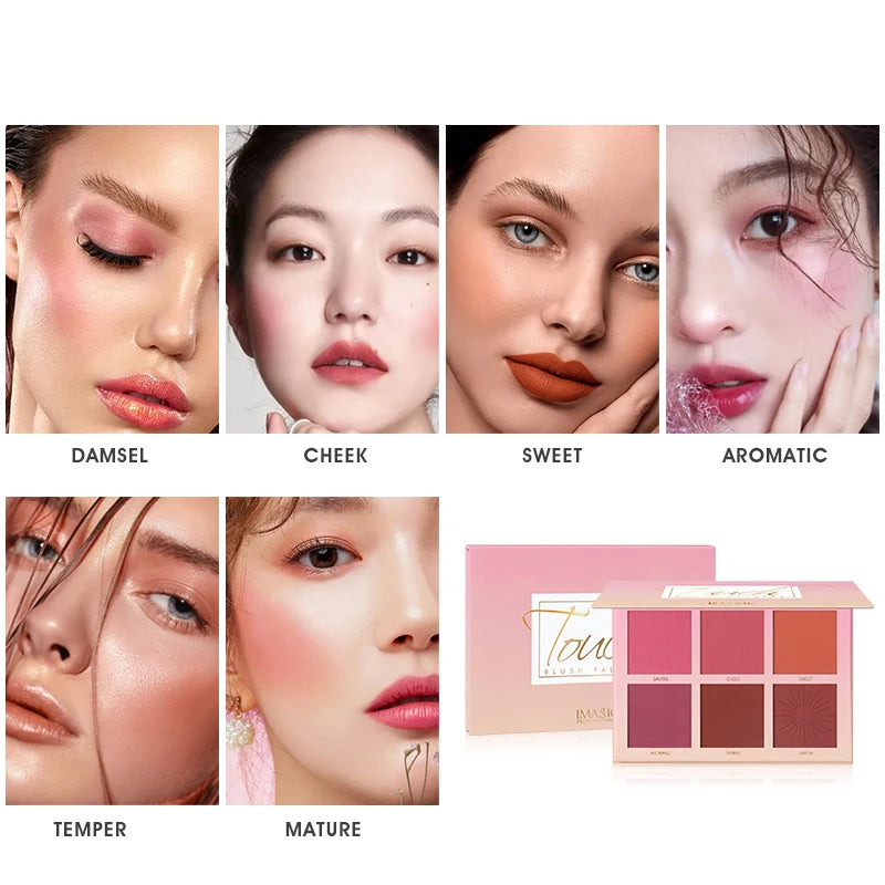 Professional Makeup Blush Palette 6 Colors | Cheek & Face Powder