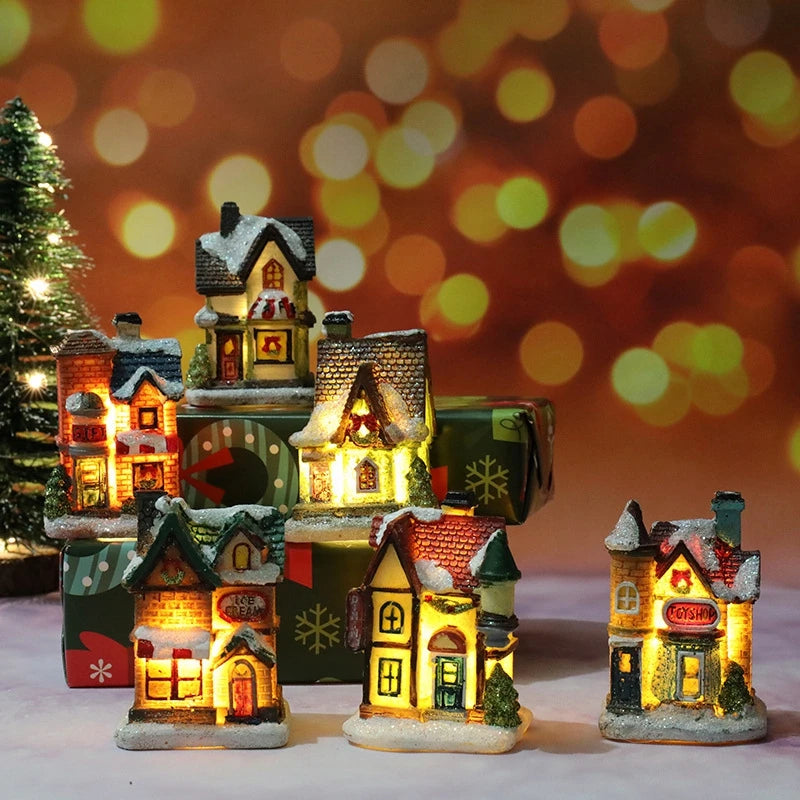 Christmas House Light Decorations for Home Ornaments & Kids Xmas Gift - Battery Operated Night Light