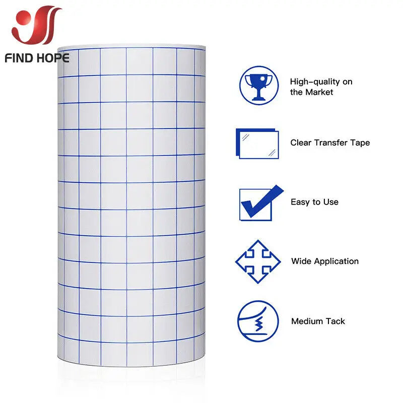 12x16FT Clear Transfer Paper Tape for Vinyl Decals Crafting - Medium Tack