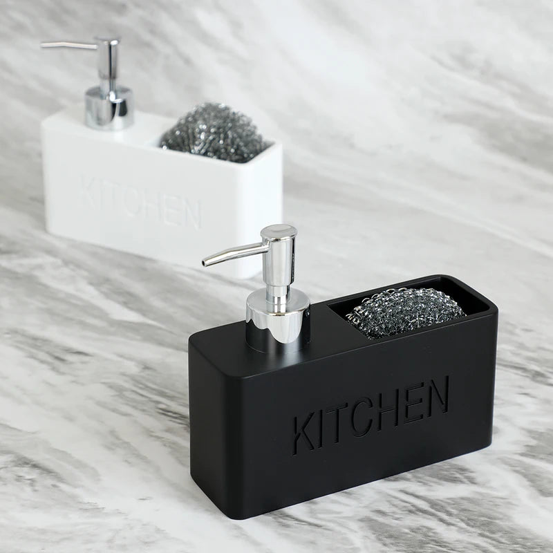 Modern Kitchen Soap Dispenser Set with Pump, Brushes & Holders