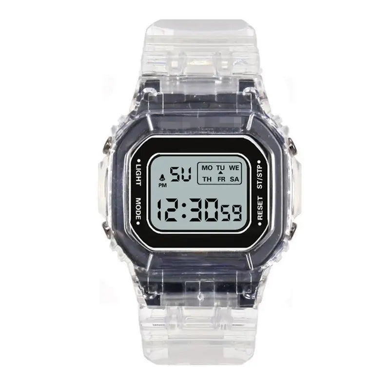 Women's LED Digital Watch - Rose Gold Silicone Casual Ladies Watch